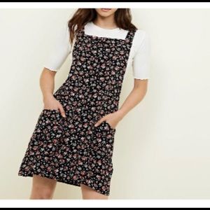 Xhilaration floral corduroy romper dress in black size XS